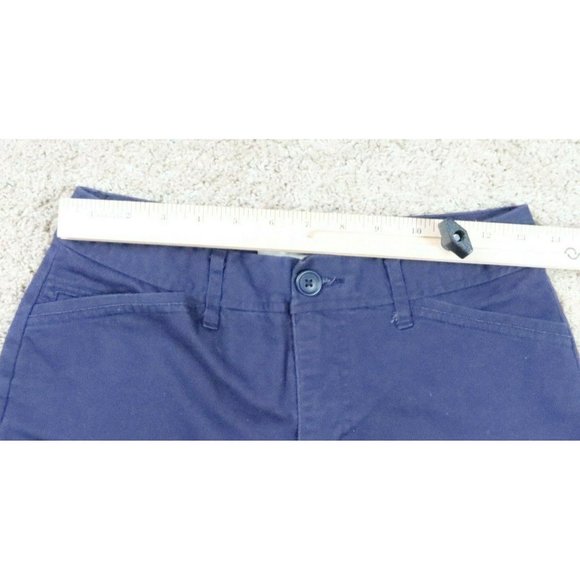ST JOHN'S BAY Pants Women's Straight Leg Crop Stretch Med Rise Solid Blue 6 - Picture 3 of 11